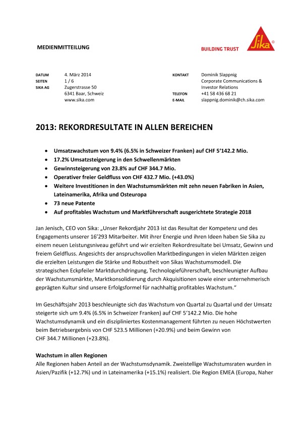 13 Record Results In All Areas