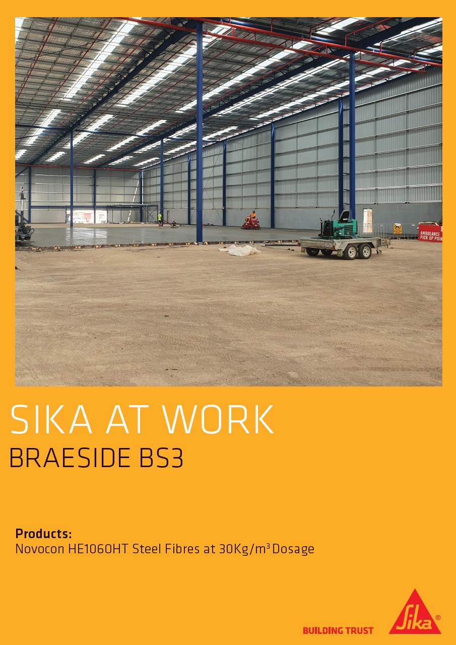 Braeside BS3 Warehouse Concrete Floor with Fibers in Australia