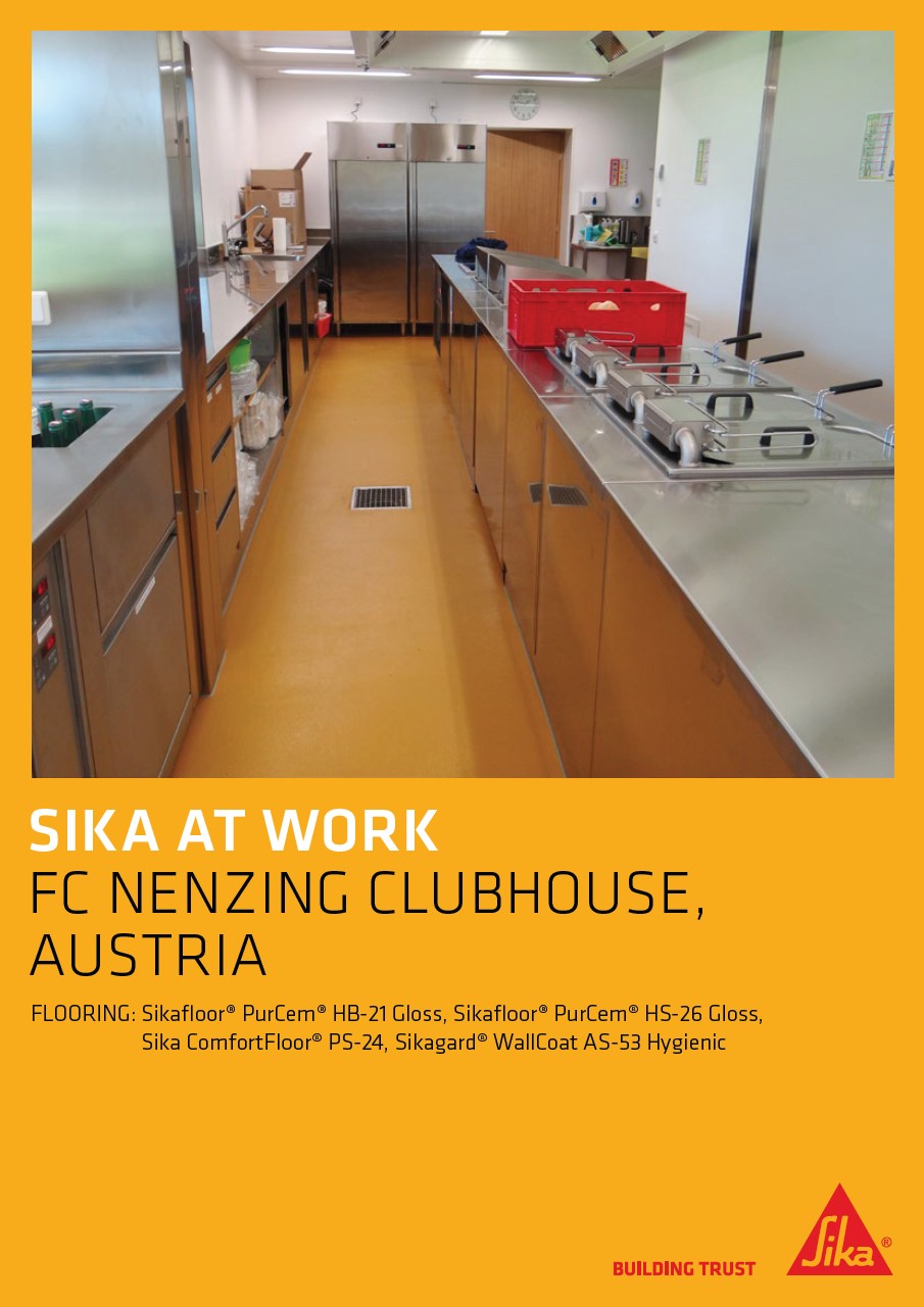 FC Nenzing Clubhouse Kitchen Floor and Wall in Austria