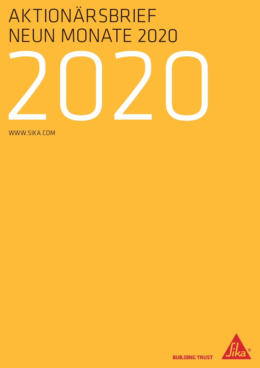 Aktionärsbrief Neun Monate 2020