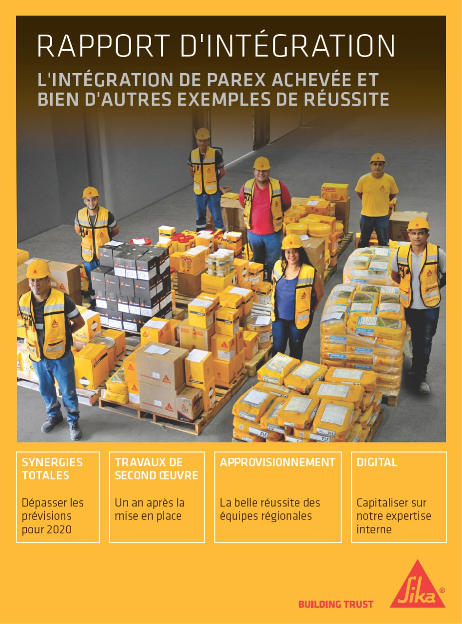 Rapport d’intégration – L’intégration de Parex achevée et bien d’autres exemples de réussite