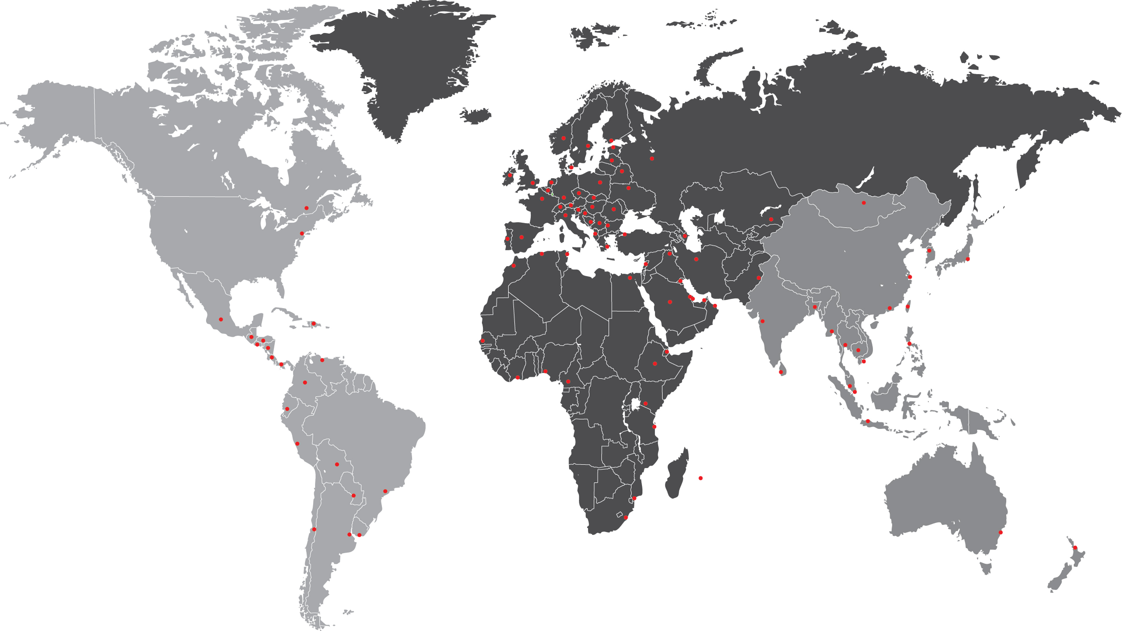 World map Sika locations