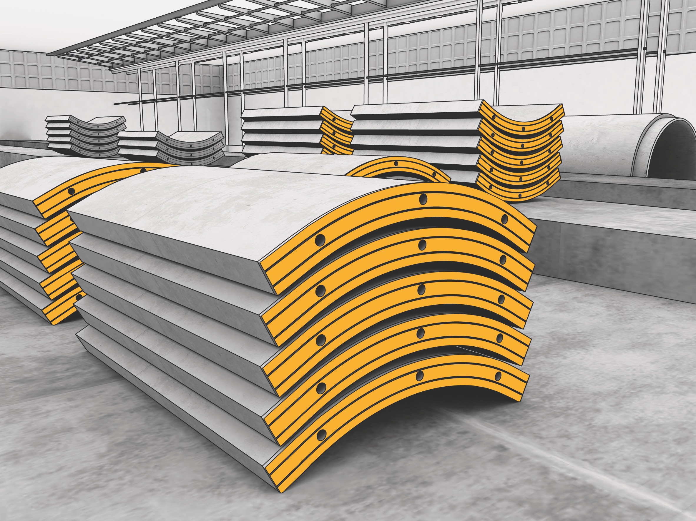 Wet Precast Concrete Technology Graphics