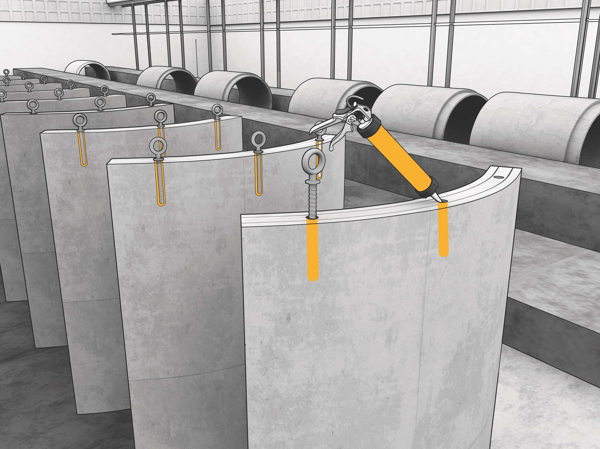 Wet Precast Concrete Technology Graphics